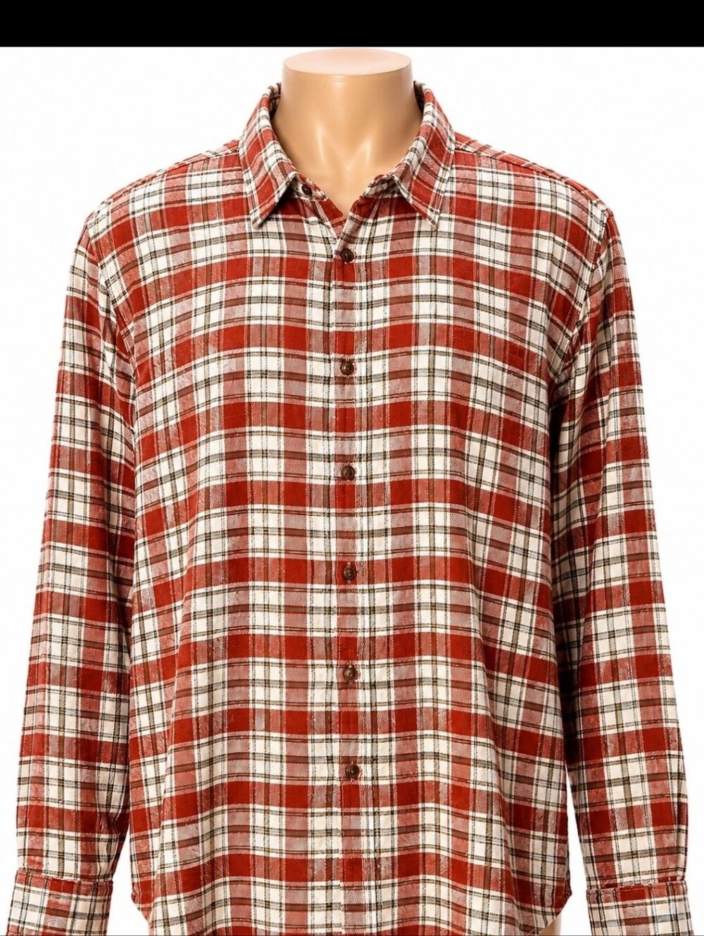 Croft & Barrow Men Flannel Shirt 2XB Big Tall Orange Plaid Flannel Button Up